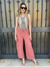 Pantalón Holgado estilo Palazzo color Coral