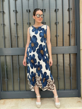 Vestido Midi Estampado Floral & Animal Print
