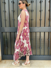 Vestido Midi Estampado Floral & Animal Print