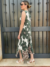 Vestido Midi Estampado Floral & Animal Print