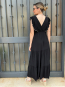 Vestido Largo Negro con Volantes