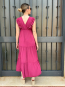 Vestido Largo Granate con Volantes