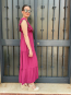 Vestido Largo Granate con Volantes