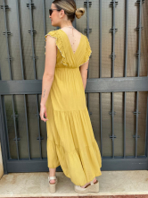 Vestido Largo Negro con Volantes