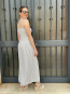 Vestido Largo de Tirantes a Rayas beige