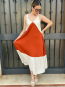 Vestido Largo Bicolor Tirantes Anchos