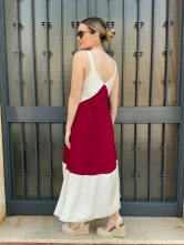 Vestido Largo Bicolor Tirantes Anchos