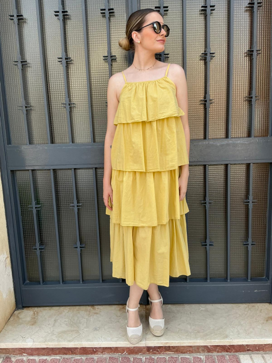 Vestido Mostaza con Tirantes