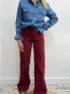 Pantalón Vaquero Granate Tiro Alto