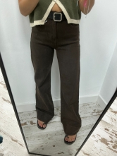 Pantalón Vaquero Marrón Tiro Alto