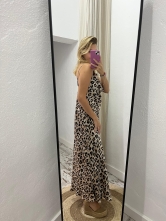 Vestido Raso largo Animal Print
