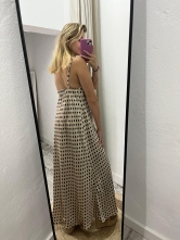 Vestido Raso largo lunares