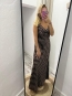 Vestido Raso largo lunares Negro