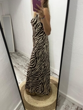 Vestido Raso largo Cebra Negro