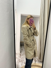 Gabardina Botones Beige