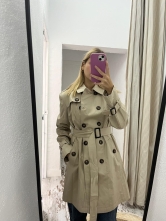Gabardina Botones Beige