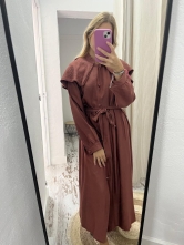 Vestido Botones Teja