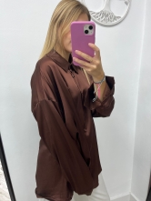 Camisa Satinada Marrón