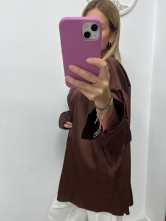 Camisa Satinada Marrón