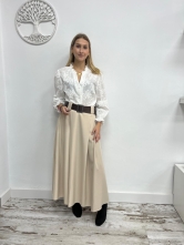 Falda Larga Beige
