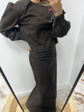 Conjunto Blusa y Falda Denin Fino