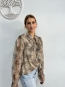 Blusa de mujer estampada con volantes Tonos Beige