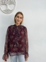 Blusa de mujer estampada con volantes Tonos Granate