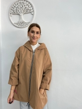 Parka Camel Oversize con Capucha