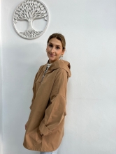 Parka Camel Oversize con Capucha