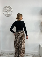Pantalon Wide -Leg Estampado Leopardo