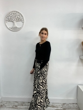 Pantalon Wide -Leg Estampado Cebra