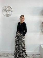 Pantalon Wide -Leg Estampado Cebra