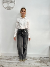 Pantalon Vaquero Desgastado Tachas recto