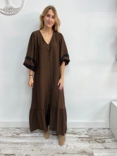 Vestido largo de Estilo Boho en Color Marrón