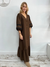 Vestido largo de Estilo Boho en Color Marrón