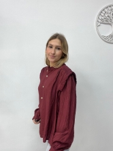 Blusa Oversize Granate con Detalle en Hombros