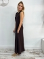 Vestido Largo Marrón sin Mangas