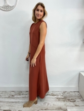 Vestido Largo Teja sin Mangas