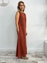 Vestido Largo Teja sin Mangas