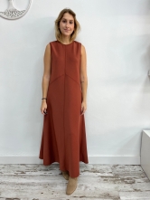 Vestido Largo Teja sin Mangas