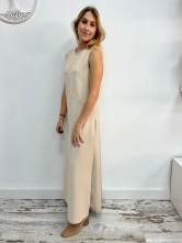 Vestido Largo Beige sin Mangas