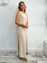 Vestido Largo Beige sin Mangas