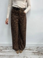 Pantalones de tejido ultrasuave Recto Animal Print