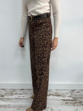 Pantalones de tejido ultrasuave Recto Animal Print