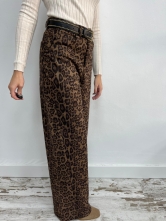 Pantalones de tejido ultrasuave Recto Animal Print
