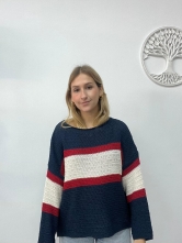 Jersey de Punto con Franjas Tricolor
