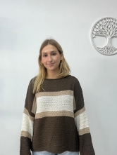 Jersey de Punto con Franjas Tricolor