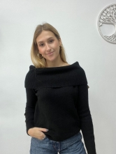 Jersey de Punto Suave en Tono Negro