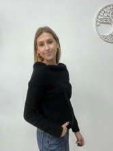 Jersey de Punto Suave en Tono Negro