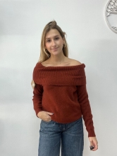 Jersey de Punto Suave en Tono Teja